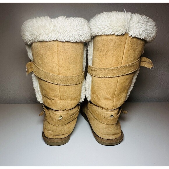 MICHAEL KORS Shyla Shearling Mid Calf Tan Faux Fur Boots Women's SIZE 5 - Picture 3 of 9
